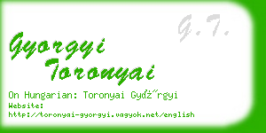 gyorgyi toronyai business card